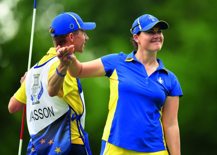 Caroline Masson beim Solheim Cup 2017 in Des Moines.