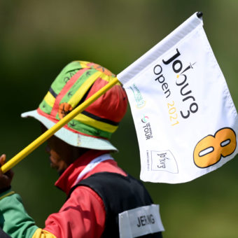 JOHANNESBURG, SOUTH AFRICA - NOVEMBER 26: The caddie of Luke Jerling of South Africa during the second round of the JOBURG Open at Randpark Golf Club on November 26, 2021 in Johannesburg, South Africa. (Photo by Stuart Franklin/Getty Images)