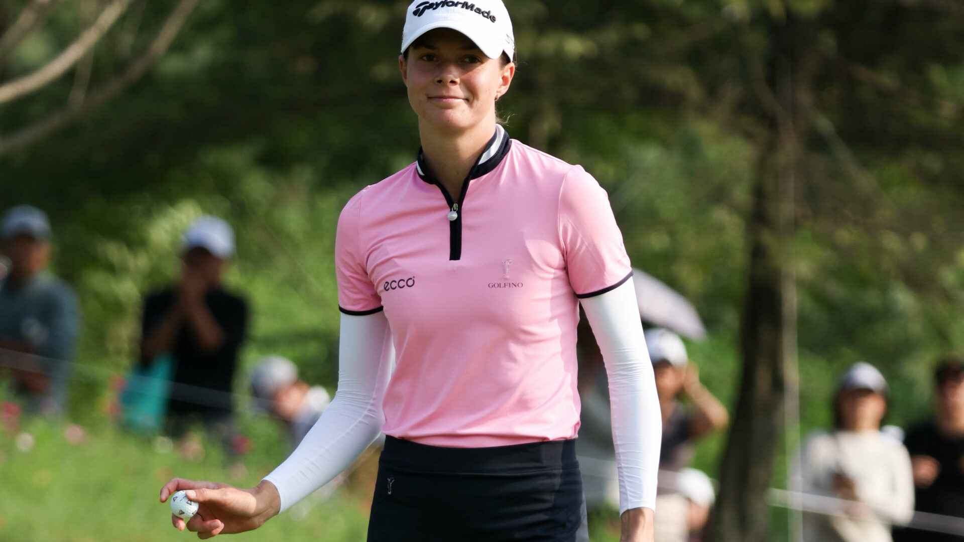 SHANGHAI, CHINA - OCTOBER 15: Esther Henseleit of Germany reacts after sinking her putt on the 17th green during the final round of the Buick LPGA Shanghai at Shanghai Qizhong Garden Golf Club on October 15, 2023 in Shanghai, China. (Photo by Zhe Ji/Getty Images) tour news