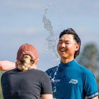 BRISBANE, AUSTRALIA - NOVEMBER 26: Min Woo Lee of Australia celebrates victory on the 18th green during day four of the 2023 Australian PGA Championship at Royal Queensland Golf Club on November 26, 2023 in Brisbane, Australia. (Photo by Andy Cheung/Getty Images) tour news