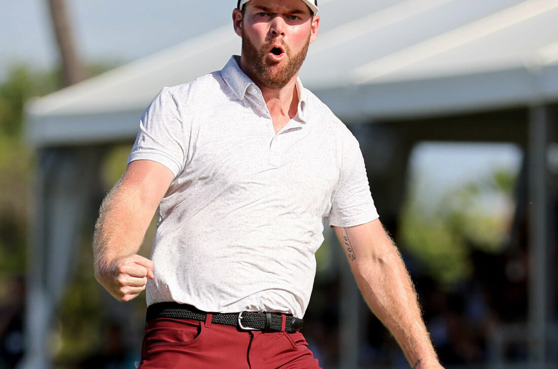 tour news HONOLULU, HAWAII - JANUARY 14: Grayson Murray of the United States celebrates after making a putt on the 18th green during the first playoff hole against Keegan Bradley of the United States and Byeong Hun An of South Korea to win the 2024 Sony Open in Hawaii at Waialae Country Club on January 14, 2024 in Honolulu, Hawaii. (Photo by Michael Reaves/Getty Images) tour news